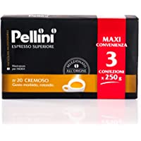 Pellini Caffè - Café Molido para máquina - Moka Gusto Cremoso No. 20 - 3x250 gr (750 gr)